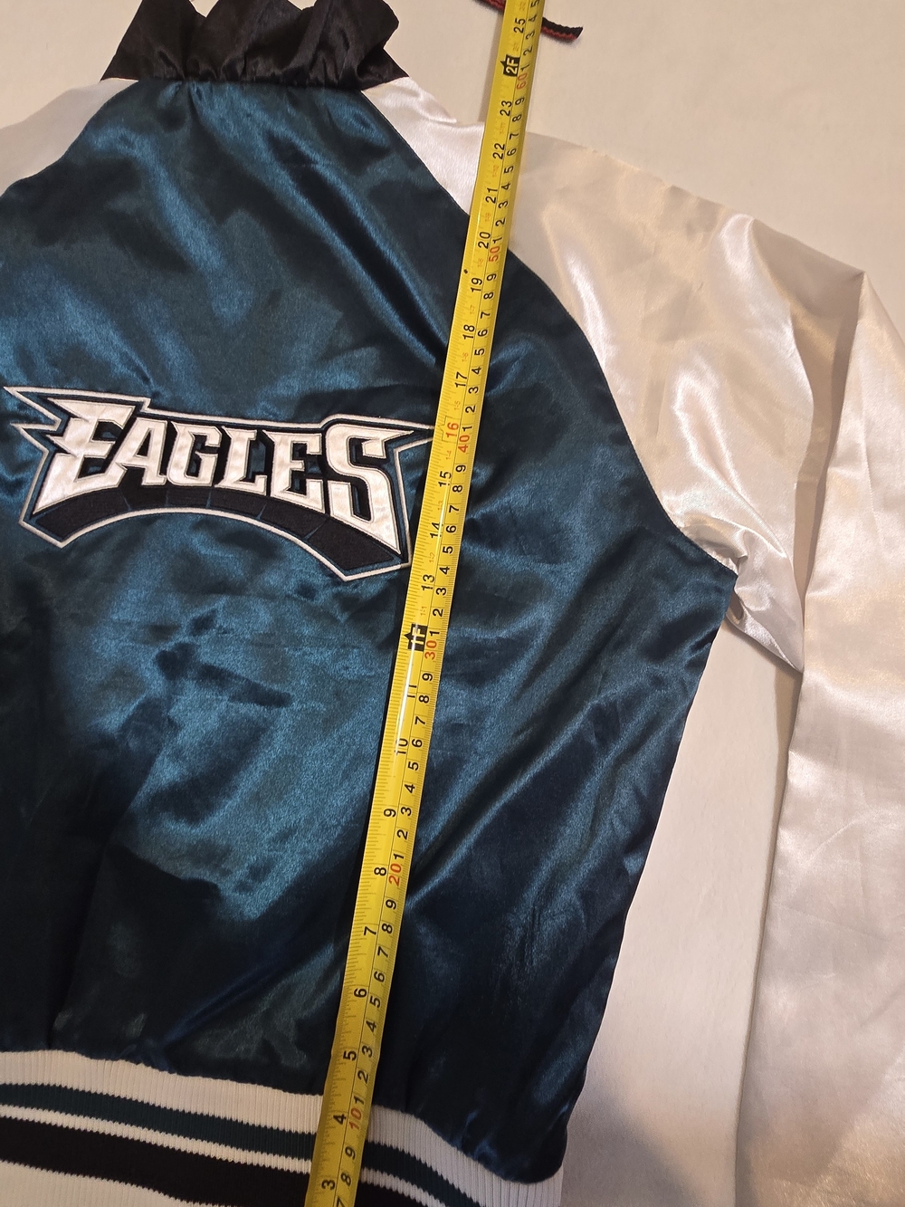 ​Vtg Reebok Philadelphia Eagles Reversible Satin Jacket Midnight Green NFL - Picture 10 of 10